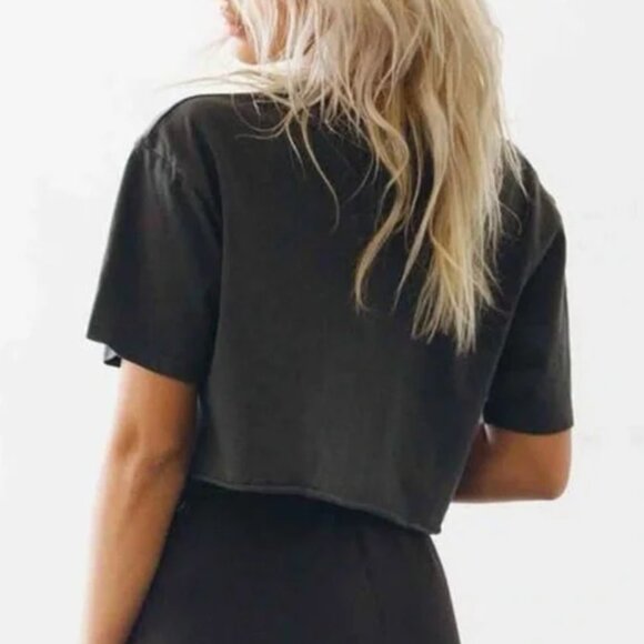 Joah Brown Cobain Crop Tee Washed Black Cotton OSFM - Picture 3 of 8